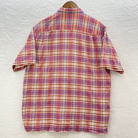 Tommy Bahama Shirt Men Large Pinks Pastel Plaid Loop Collar Silk Preppy Outdoors - Picture 10 of 16